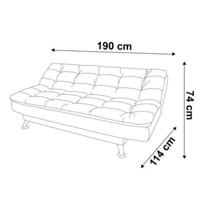 Sofá-Cama 3 Lugares Casal Premium Suede Cinza